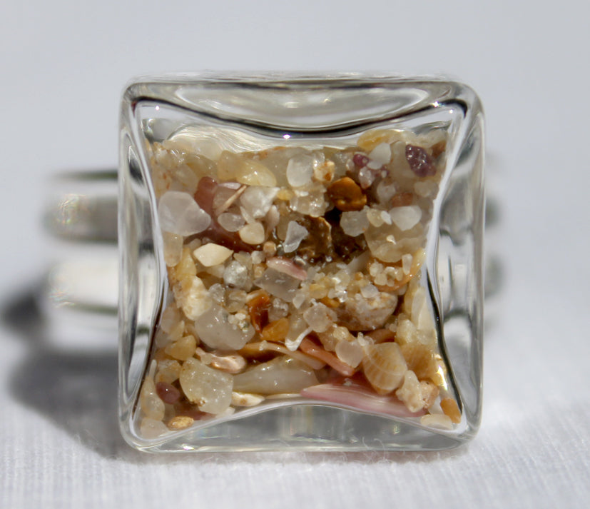 Small Cube Glass Ring